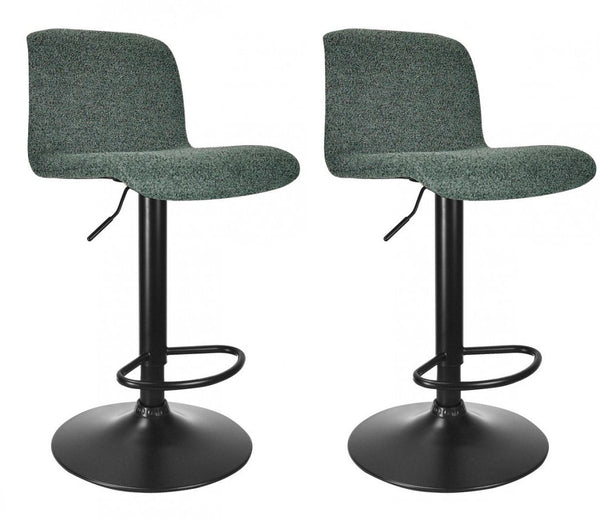 Set 2 Sgabelli Bar 41x46x86/107 cm in Poliestere Rafael Nero-Verde Scuro acquista