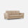 Divano 3 Posti 212x85x85 cm Yasel in Tessuto Beige