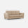 Divano 3 Posti 212x85x85 cm Yasel in Tessuto Beige