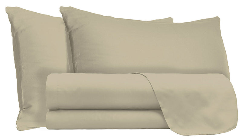 Set Lenzuola Matrimoniale Sopra Sotto e Federe Tinta Unita Tortora