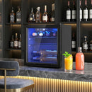 Cantinetta Vino Refrigerata 12 Bottiglie 36L Temperatura Regolabile 4-16°C con Vetro Anti UV Nero      