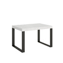 Tavolo Allungabile 120-224x90x77 cm Tecno Bianco Frassino Telaio Antracite 