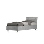 Letto Singolo Testata Doghe Inclinata Ankel Grigio Varie Misure