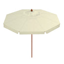 Ombrellone da Giardino Rotondo Ø3m Palo in Legno Ecrù