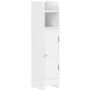 Mobile Bagno Slim Salvaspazio 18x20x80 cm con Armadietto e Ripiano in MDF Bianco      