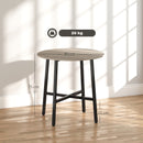 Tavolo da Pranzo Rotondo in Stile Industriale Ø80x75 cm per 2 Persone in Truciolato Nero e color Legno   