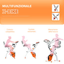 Cyclette Pieghevole con Resistenza Magnetica 8 Livelli Volano 2,5kg in Acciaio e ABS Grigio e Arancione  