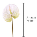 Set 6 Fiori Artificiali di Anthurium Altezza 70 cm Verde