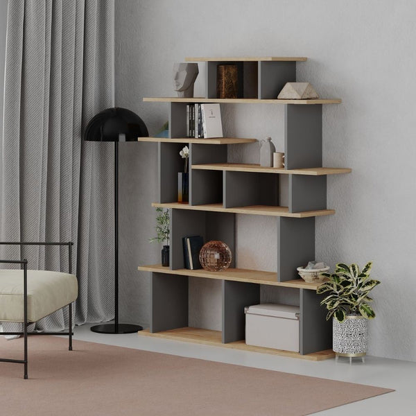 Libreria design 120x29,2x149 cm Apollon rovere e antracite online