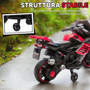 Moto Elettrica per Bambini da 18-36 Mesi 6V con Rotelle Rimovibili Fari e Musiche Integrate Rosso      