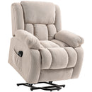 Poltrona Elettrica Alzapersona Reclinabile 150° 93x104x100 cm con Seduta Ampia Massaggiante e Riscaldata in Velluto Beige      