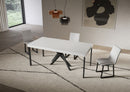 Consolle Allungabile 90-196x40x77 cm Saki Small Premium Bianco Frassino Gambe Antracite 
