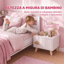 Comodino per Bambini 3-8 Anni 34x31x25 cm con Vano Contenitore Gambe in Pino e Maniglia a Nuvola in Truciolato Bianco      