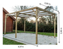 Pergola da Giardino 3x4,98x2,47 m in Legno Copertura in PVC 