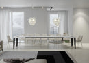  Tavolo Allungabile 140-400x90x77 cm Flame Bianco Frassino Telaio Antracite