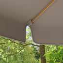 Ombrellone da Giardino Ø325x250 cm in Bambù e Poliestere Grigio  