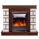 Camino Elettrico da Pavimento 87,4x108x24,5 cm Effetto Fiamma 2000W Nazarii mini & Pluton Noce