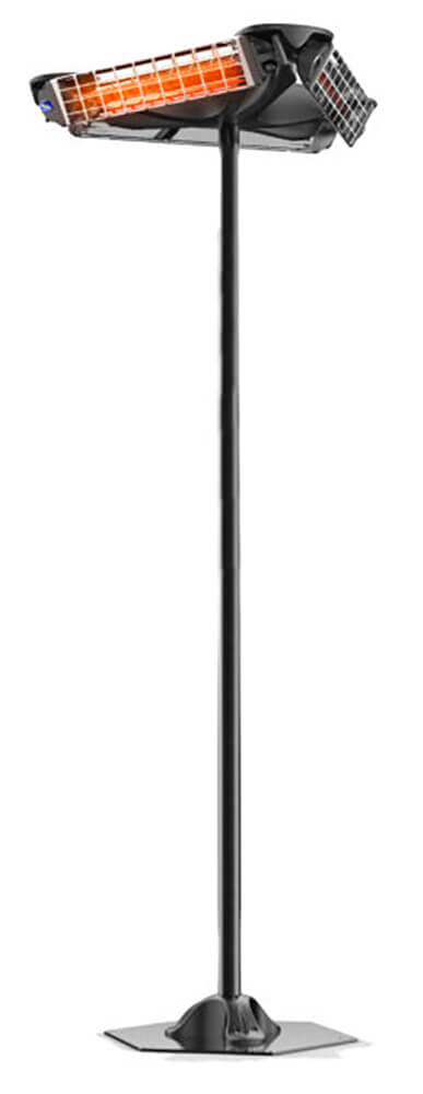 sconto Elektrische Infrarotheizung 80 x 80 x 210 cm auf Stange 3600 W Moel Girasole Schwarz