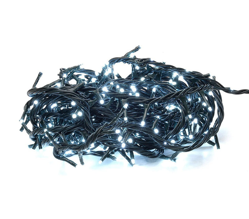 Minilucciole natalizie 240 led bianchi 8 giochi di luci 11,56 metri