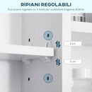 Pensile da Bagno con Anta a Specchio 100x15x70 cm in MDF Bianca