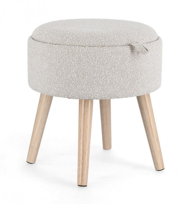 acquista Sgabello Contenitore Ø 39x42,5 cm Zoya in Bouclè Grigio