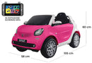 Macchina Elettrica per Bambini 12V Mp4 Smart Fortwo Cabrio Rosa