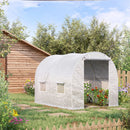 Serra a Tunnel 300x200x190 cm con 4 Finestrelle e Ingresso a Zip Acciaio Zincato e PE Bianco  