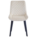 Set 4 Sedie da Pranzo Rivestimento Velluto Beige Sedia Ufficio Casa Ergonomica