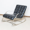 Poltrona Lucrezia in Acciaio Cromato Rivestimento in Similpelle Nero