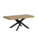 Tavolo Allungabile 120-380x90x77 cm Volantis Premium Quercia Natura Telaio Antracite 