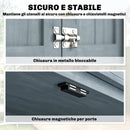 Armadio da Esterno 85x54x170 cm Capanno per Attrezzi con 2 Scaffali in Legno di Abete Grigio      
