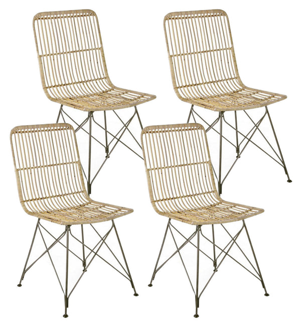 sconto Set 4 Sedie 45x55x85h cm Lucila Kubu Natural