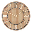 Orologio da Muro Wood Ø60x5 cm MDF e Ferro Oro e Nero