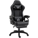 Sedia da Gaming 65x68x120-128 cm Reclinabile a 125° Poggiapiedi Retrattile Nero  