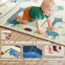 Tappeto Morbido per Bambini 196x176x1,5 cm Superficie Impermeabile in XPE a Tema Animali   
