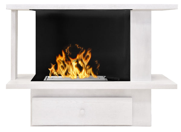 Bioethanol Bodenkamin 115x78x42,5 cm Grace White sconto