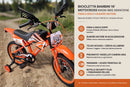 Bicicletta per Bambini 16" Freni a Disco e Rumore del Motore in Accelerazione Magik-Bike Motocross Arancione