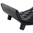 Divanetto Cuccia per Cani e Gatti in Similpelle e Legno Nero 58x43x25 cm 