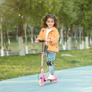 Monopattino per Bambini 3-8 Anni con Ruote Luminose Impugnatura Regolabile e Freno Posteriore Rosa      