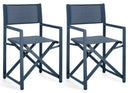 Set 2 Sedie Regista da Giardino 48x56x86h cm Taylor Navy 