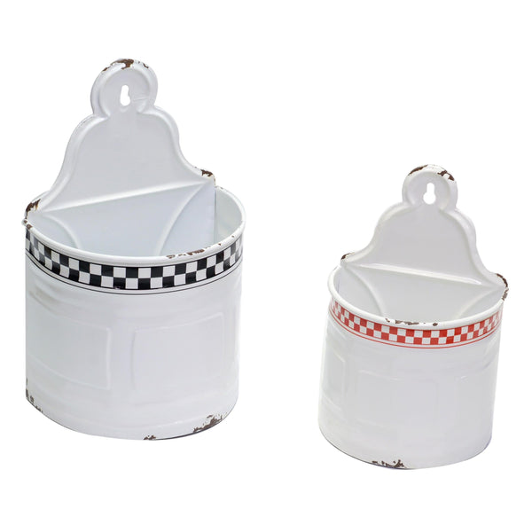 acquista Set 2 Lagerregal aus weiß-rot-schwarzem Metall