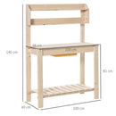 Banco da Lavoro per Giardinaggio 100x40x140 cm in Legno Naturale