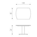 Tavolo Allungabile 120/180x90x76 cm in Similpelle con Top in Vetro Bianco