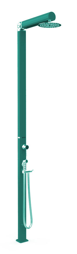 Doccia da Giardino Miscelatore Soffione e Doccetta Mobile Quick Ottanio Lucido Metallizzato