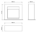 Cornice per Camino in Legno MDF 98x91x30,6cm Ruby Fires Adra Bianca