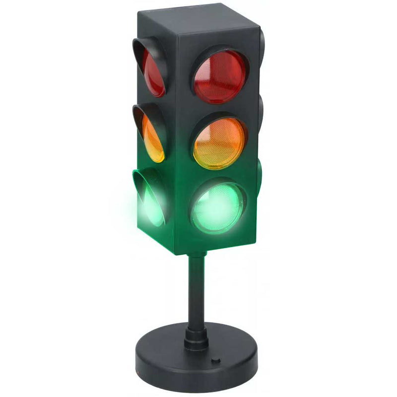 Lampada da Tavolo 10x27 cm Mini Semaforo Giocattolo con Luci a Batteria 