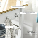Carrello da Cucina 1 Cassetto 2 Ante con Ruote 73x50x91 cm Piano in Bambù Bianco