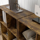 Libreria a Cubi Design Rustico 61,5x29,5x91,5 cm Rivestimento in Melamina Marrone Rustico  