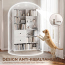 Libreria Doppia a 6 Livelli 120x30x200 cm con Cassetti e Pannello Forato in MDF e Metallo Bianco      