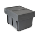 Set 2 Pattumiere Differenziata per Mobile 30 Litri in Acciaio e Plastica Emuca Grigio antracite